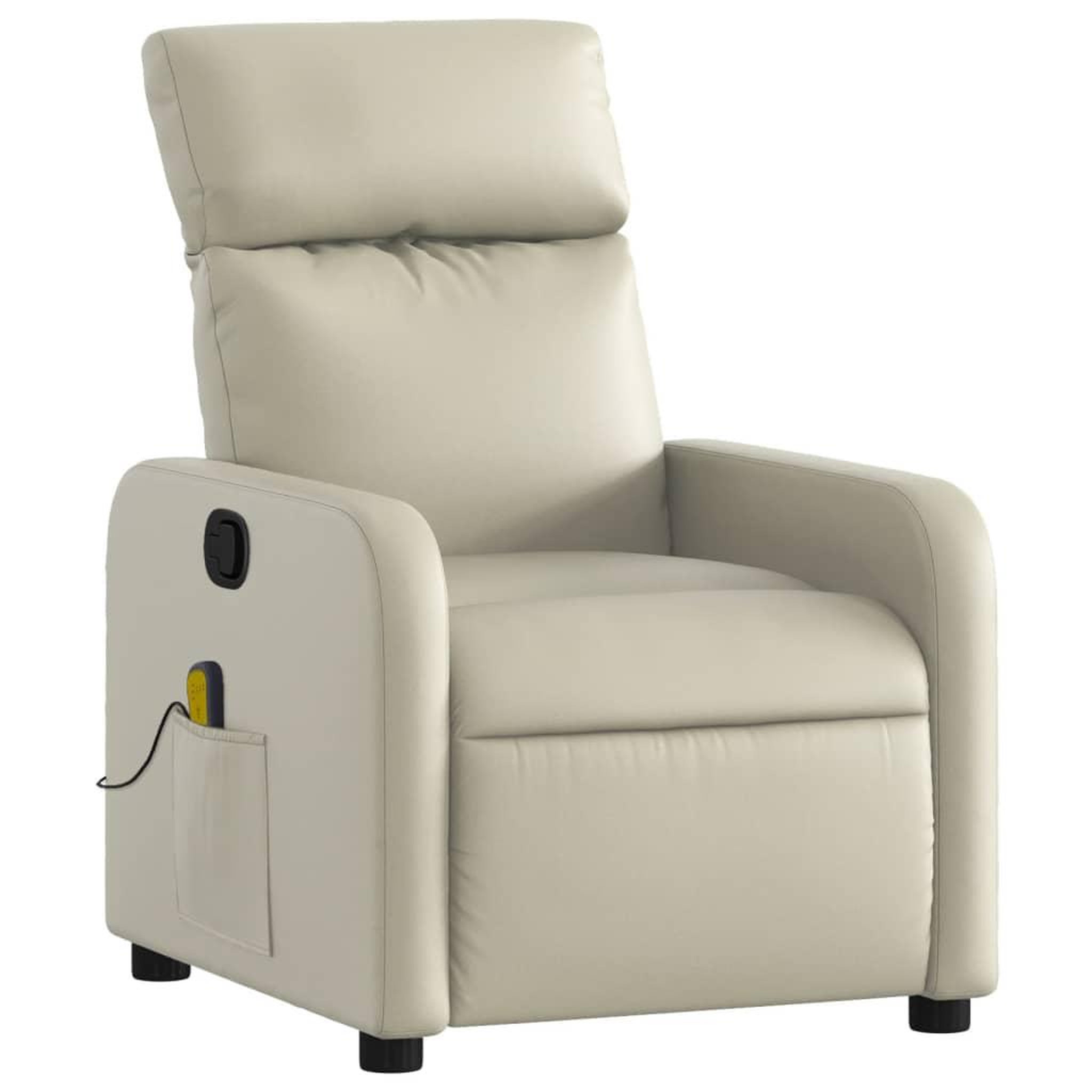 Voir la diapositive 3 : VIDAXL Fauteuil inclinable de massage Creme Similicuir