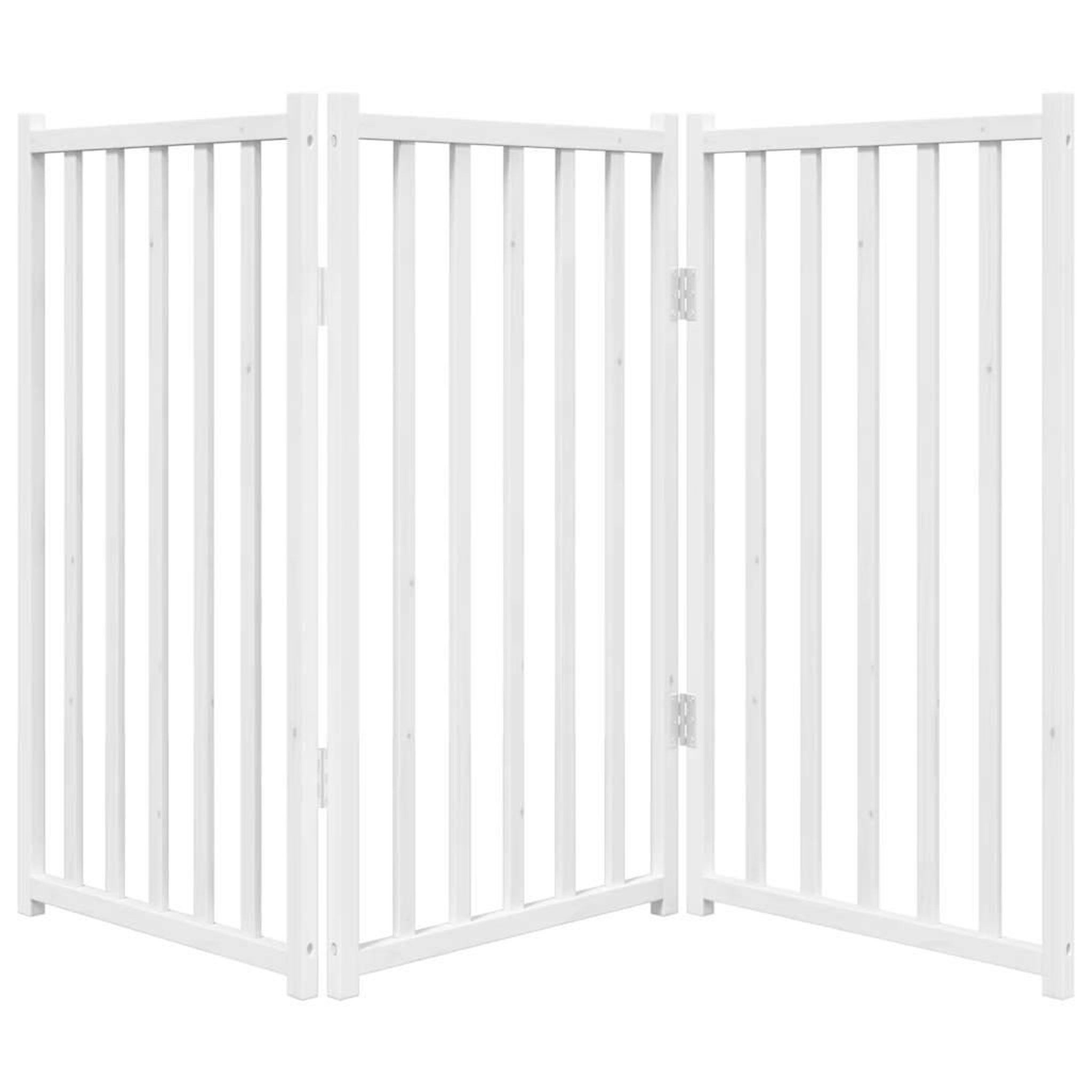 Voir la diapositive 4 : VIDAXL Barriere pour chien pliable 3 panneaux 150 cm bois sapin massif