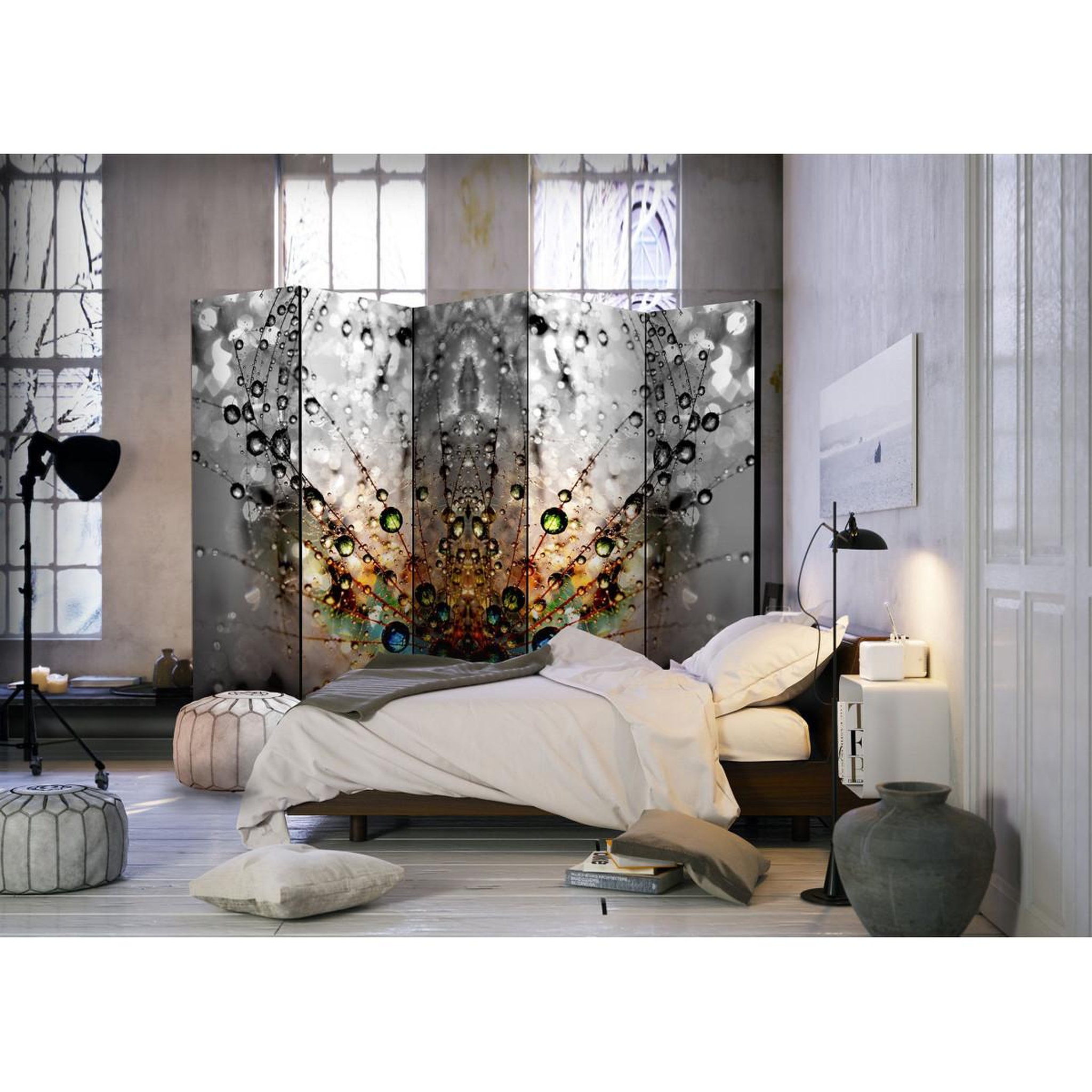 Voir la diapositive 2 : Paris Prix Paravent 5 volets  enchanted morning dew  172x225cm