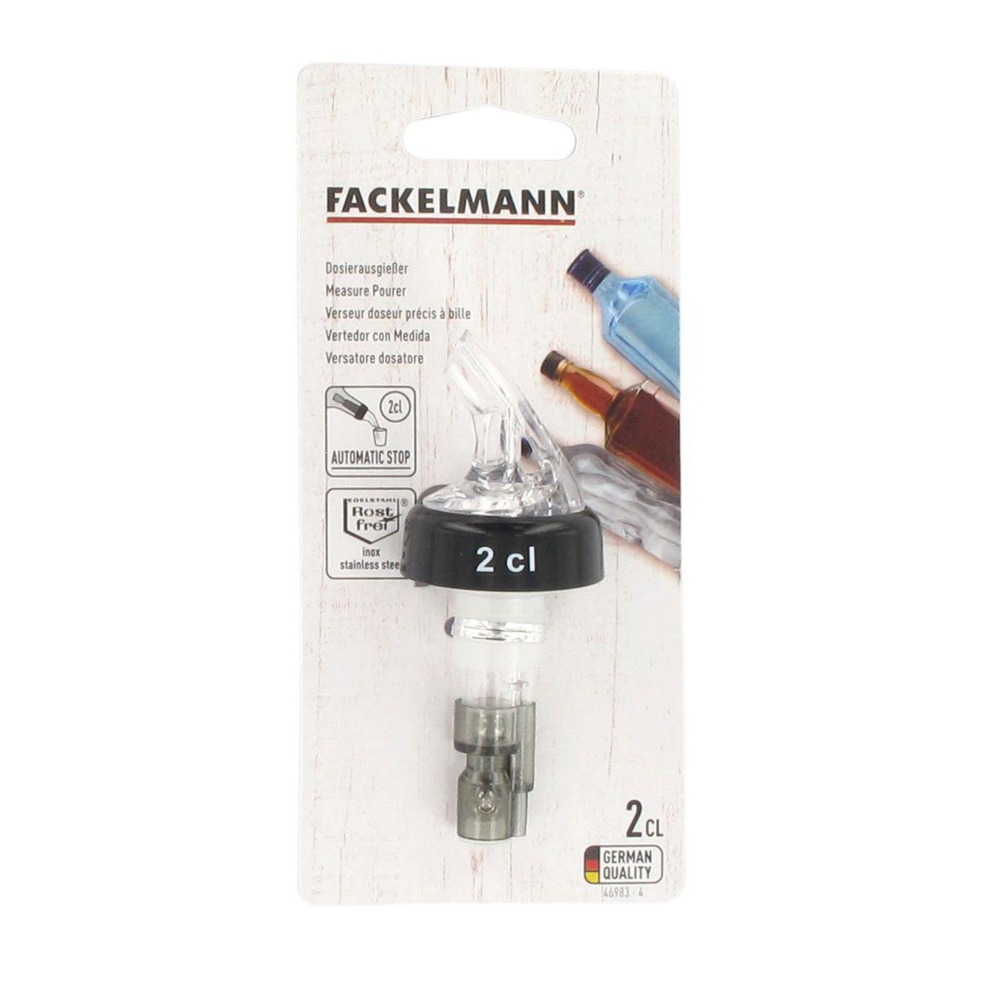 Voir la diapositive 5 : Fackelmann Set de 4 becs verseurs doseurs à alcool à bille 2 cl et 4 cl fackelmann