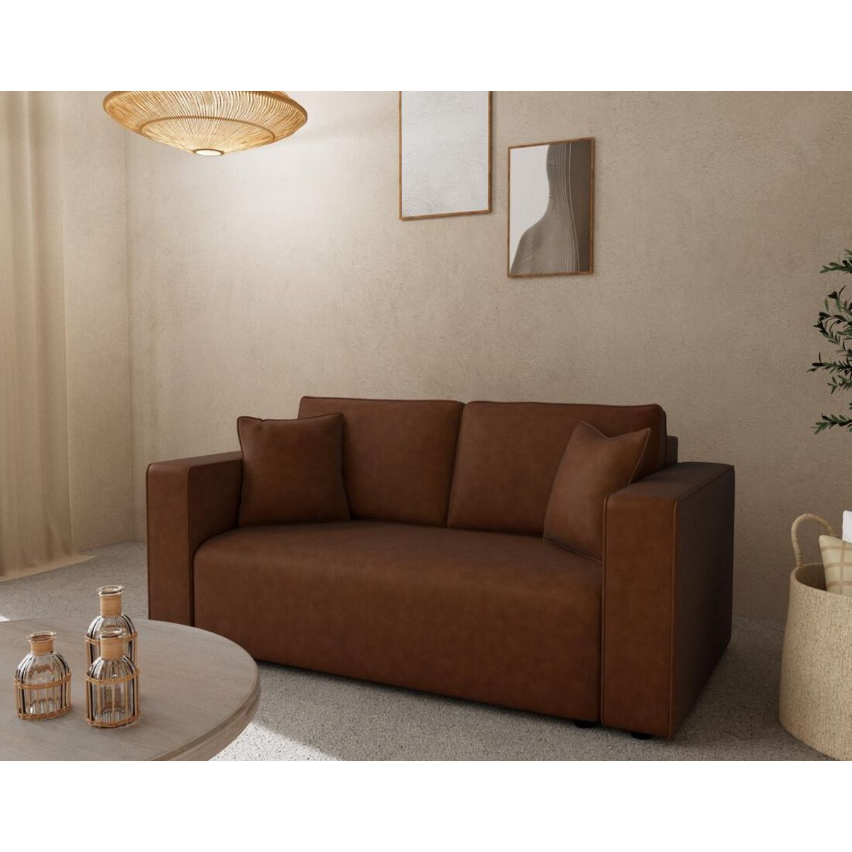 BEST MOBILIER Topaze - canapé droit 2 places en simili