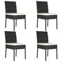 Voir la diapositive 1 : VIDAXL Chaises a manger de jardin lot de 4 Resine tressee Noir