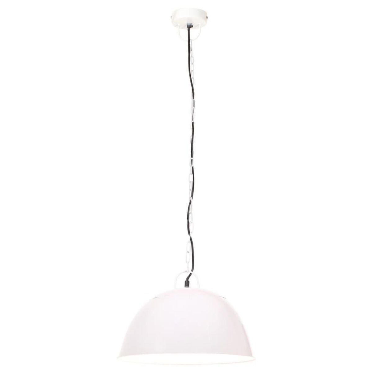 VIDAXL Lampe suspendue industrielle vintage 25 W Blanc Rond 41 cm E27