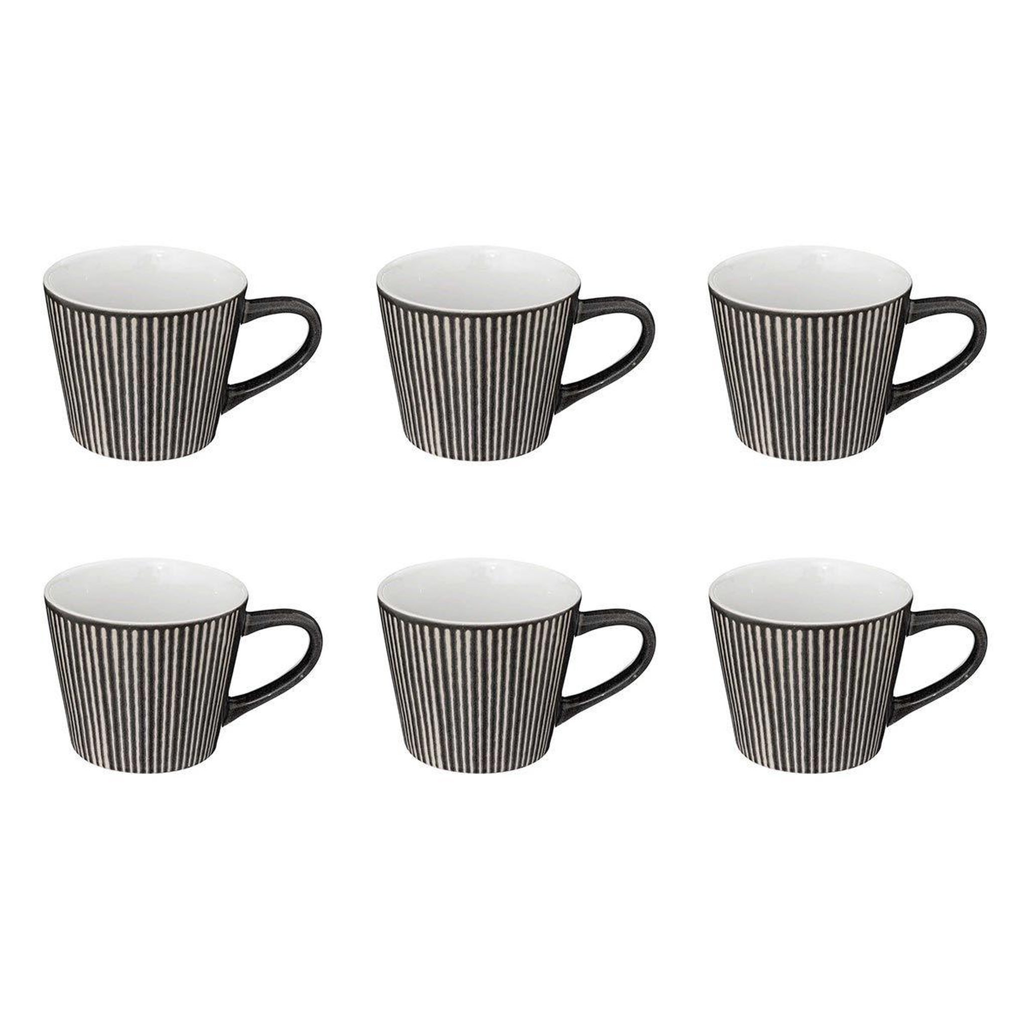 Voir la diapositive 1 : SECRET DE GOURMET Lot de 6 mugs en céramique  maya  40cl gris