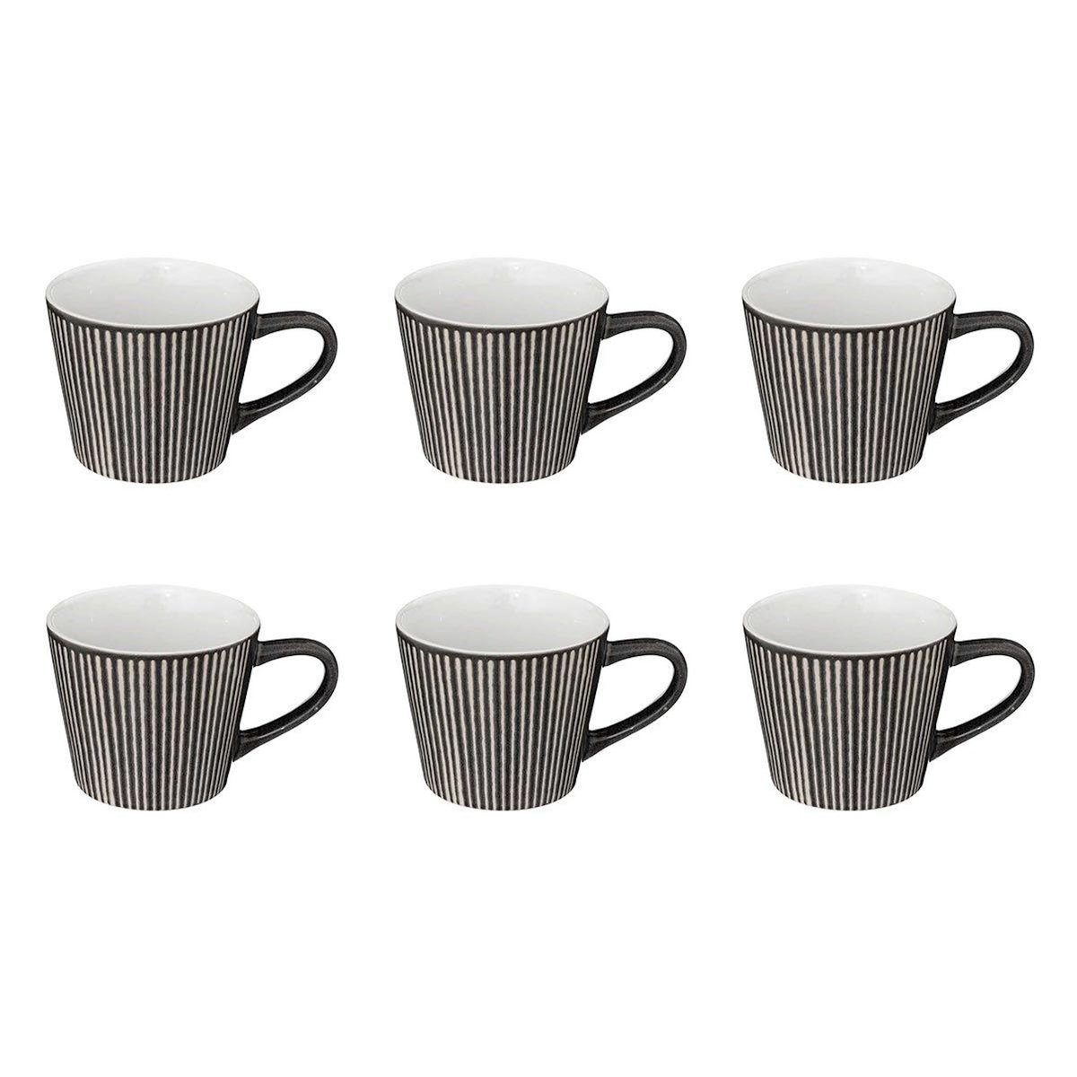 SECRET DE GOURMET Lot de 6 Mugs en Céramique  Maya  40cl Gris