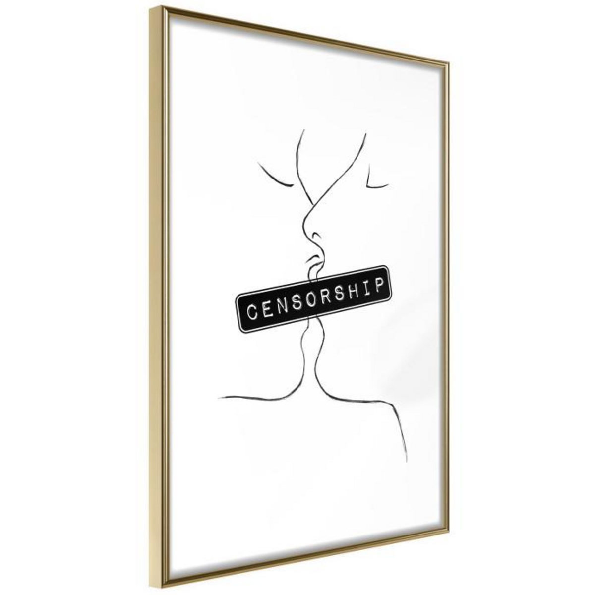 Paris Prix Affiche Murale Encadrée  Forbidden Kiss