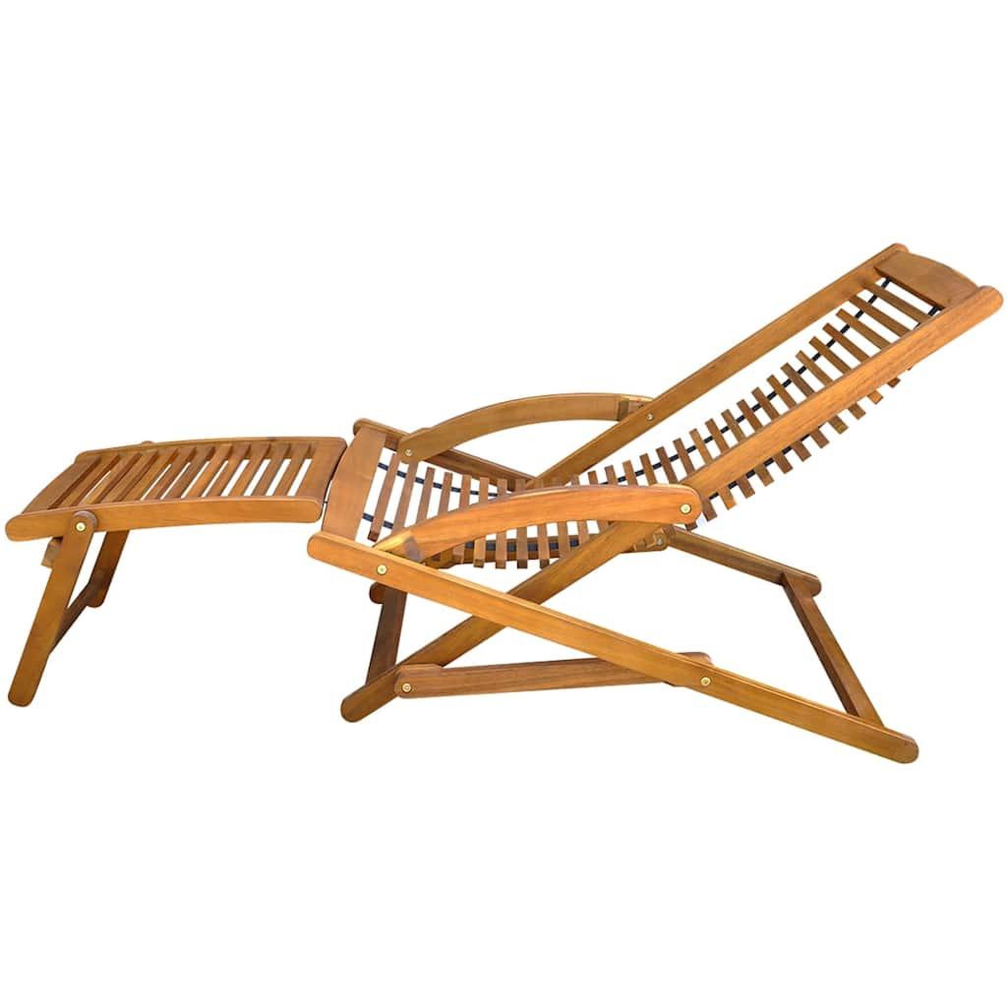 Voir la diapositive 5 : VIDAXL Chaise de terrasse avec repose-pied bois d'acacia solide