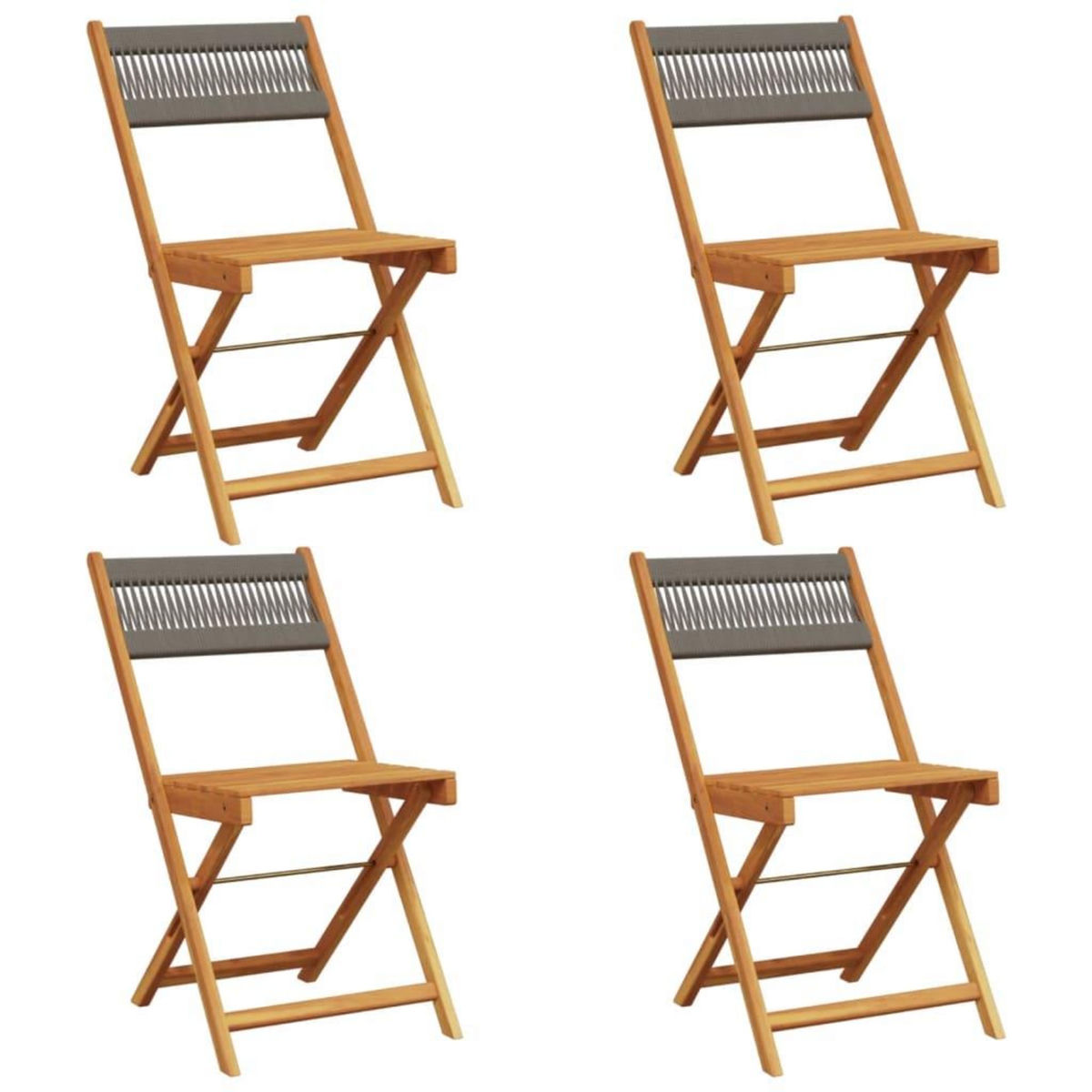VIDAXL Chaises pliables de jardin 4 pcs gris bois d'acacia massif