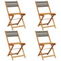 Voir la diapositive 2 : VIDAXL Chaises pliables de jardin 4 pcs gris bois d'acacia massif