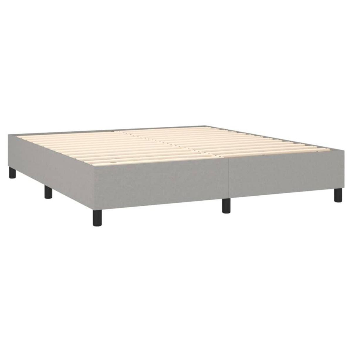 VIDAXL Sommier a lattes de lit et matelas et LED Gris clair 180x200 cm