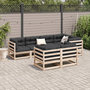 Voir la diapositive 3 : VIDAXL Salon de jardin 7 pcs avec coussins bois de pin massif