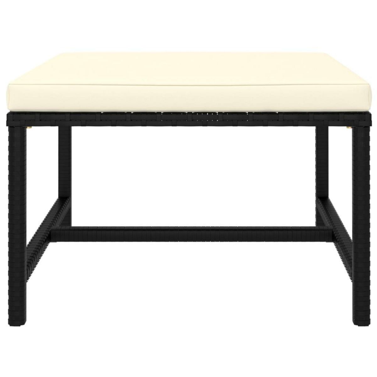 VIDAXL Repose-pied sectionnel avec coussin Noir Resine tressee