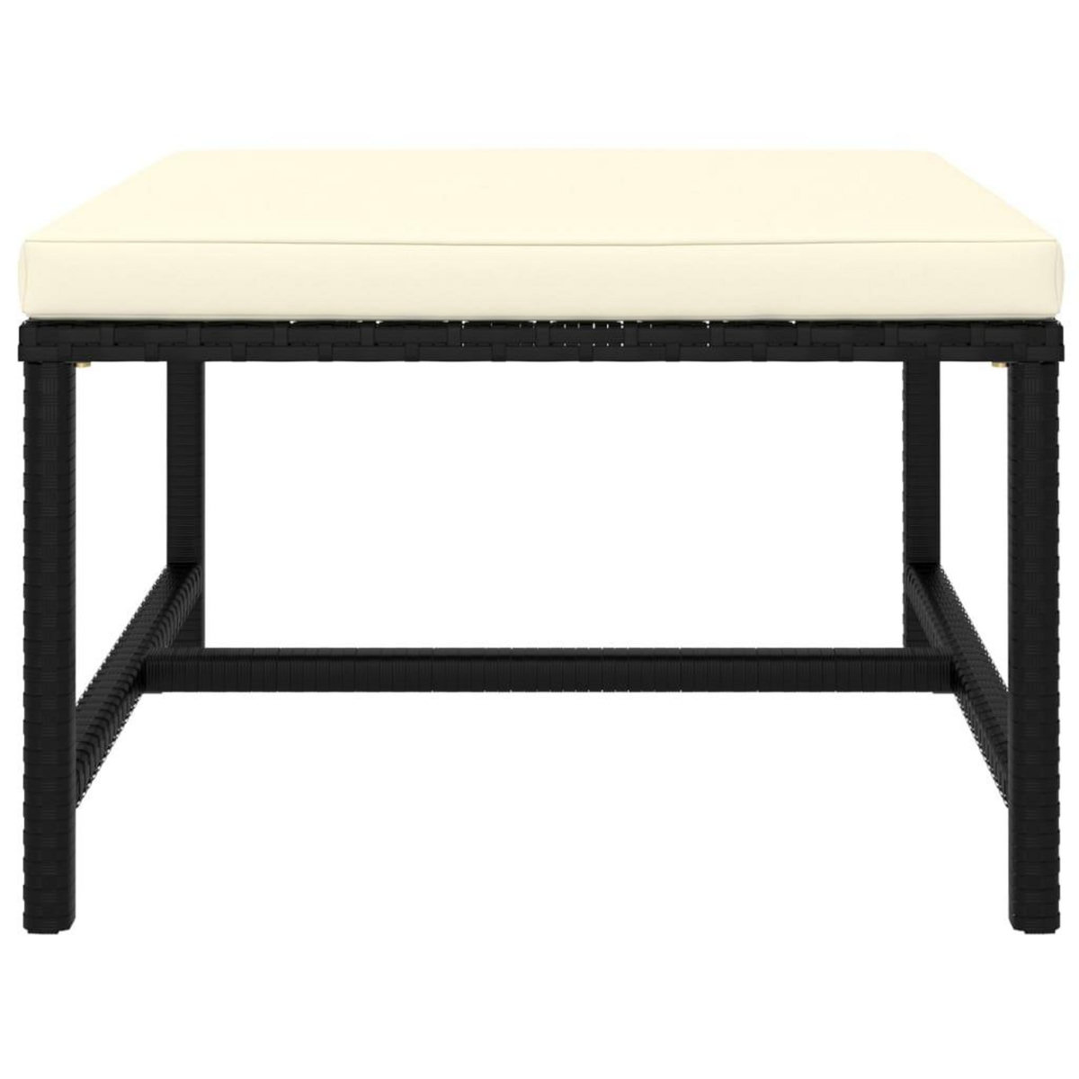 VIDAXL Repose-pied sectionnel avec coussin Noir Resine tressee