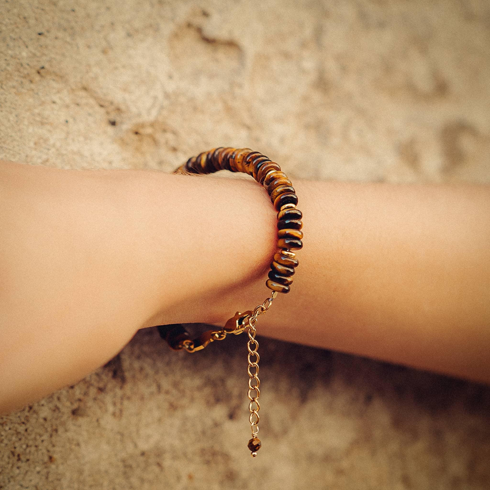 Voir la diapositive 2 : SLOYA Bracelet Blima en pierres Oeil de Tigre