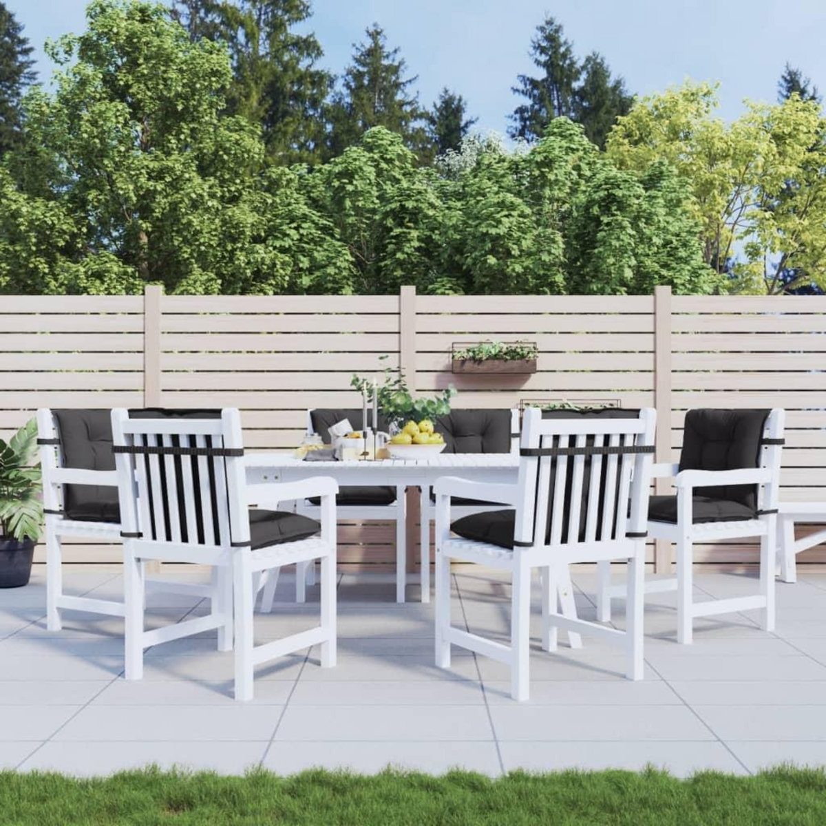 VIDAXL Coussins de chaise a dossier bas lot de 6 anthracite melange