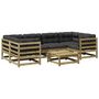Voir la diapositive 2 : VIDAXL Salon de jardin 7 pcs avec coussins bois de pin impregne