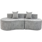 Habitat et Jardin Canapé virgule en tissu texturé  Avola  - 3 places - Gris