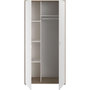 Voir la diapositive 6 : PARISOT Armoire de chambre - AALBORG - Blanc / Chene - 2 portes - 100 x 50,2 x 204,3 cm