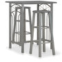 Voir la diapositive 1 : VIDAXL Ensemble de bar 3 pcs Bois et acier Anthracite
