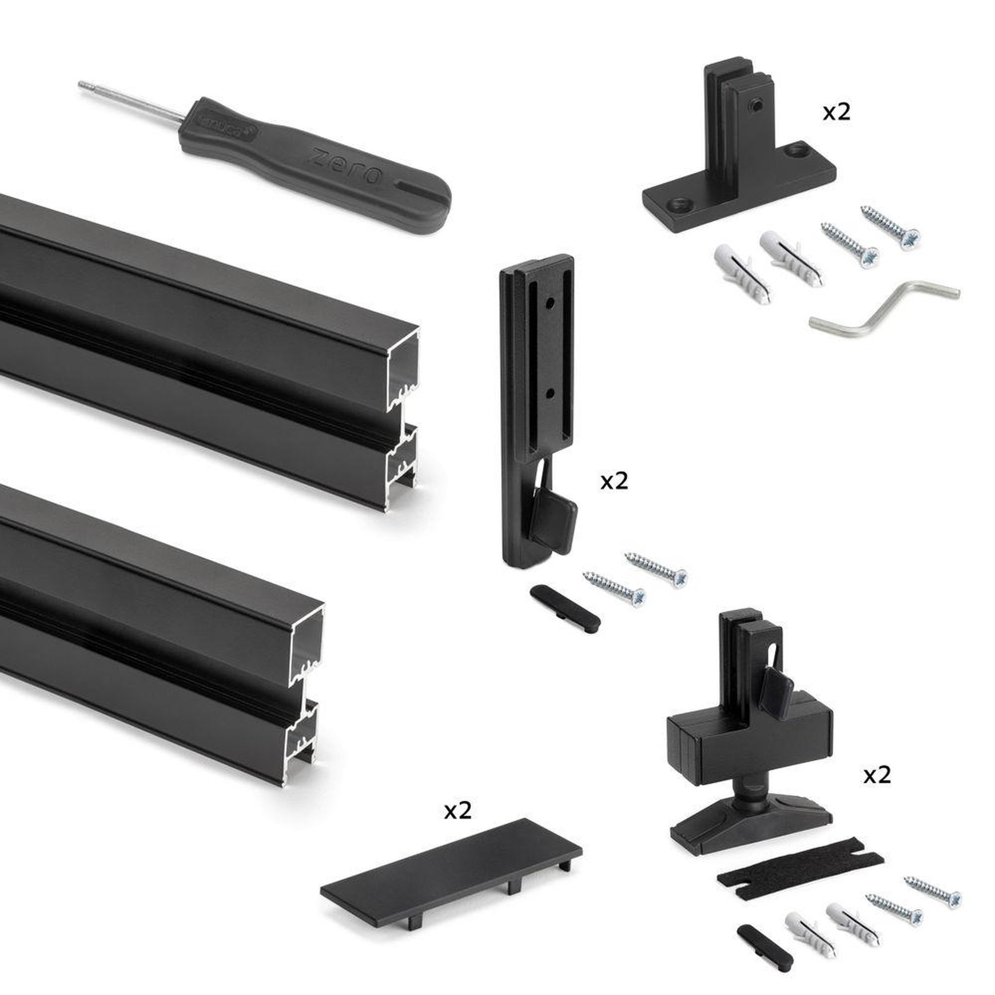 EMUCA SRL Kit structure modulaire Zero pour ferrures et profils, montage sol et mur, double