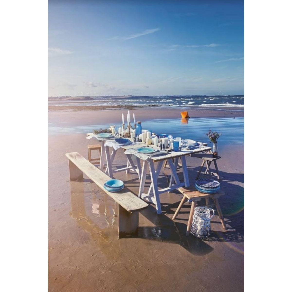 LUMINARC Service d'assiettes opale 18 pièces DIWALI Turquoise