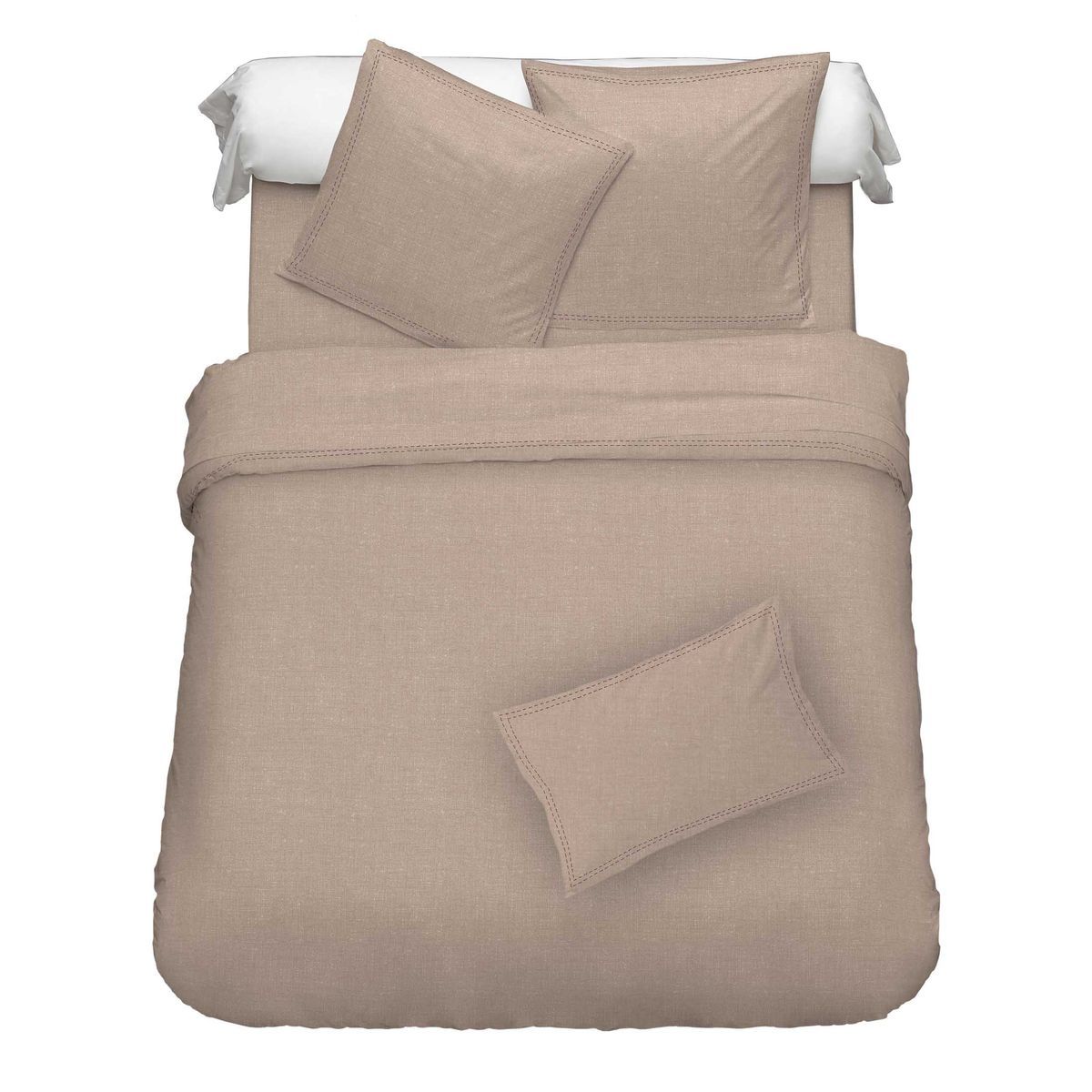 Housse de couette unie en coton lin YANNO