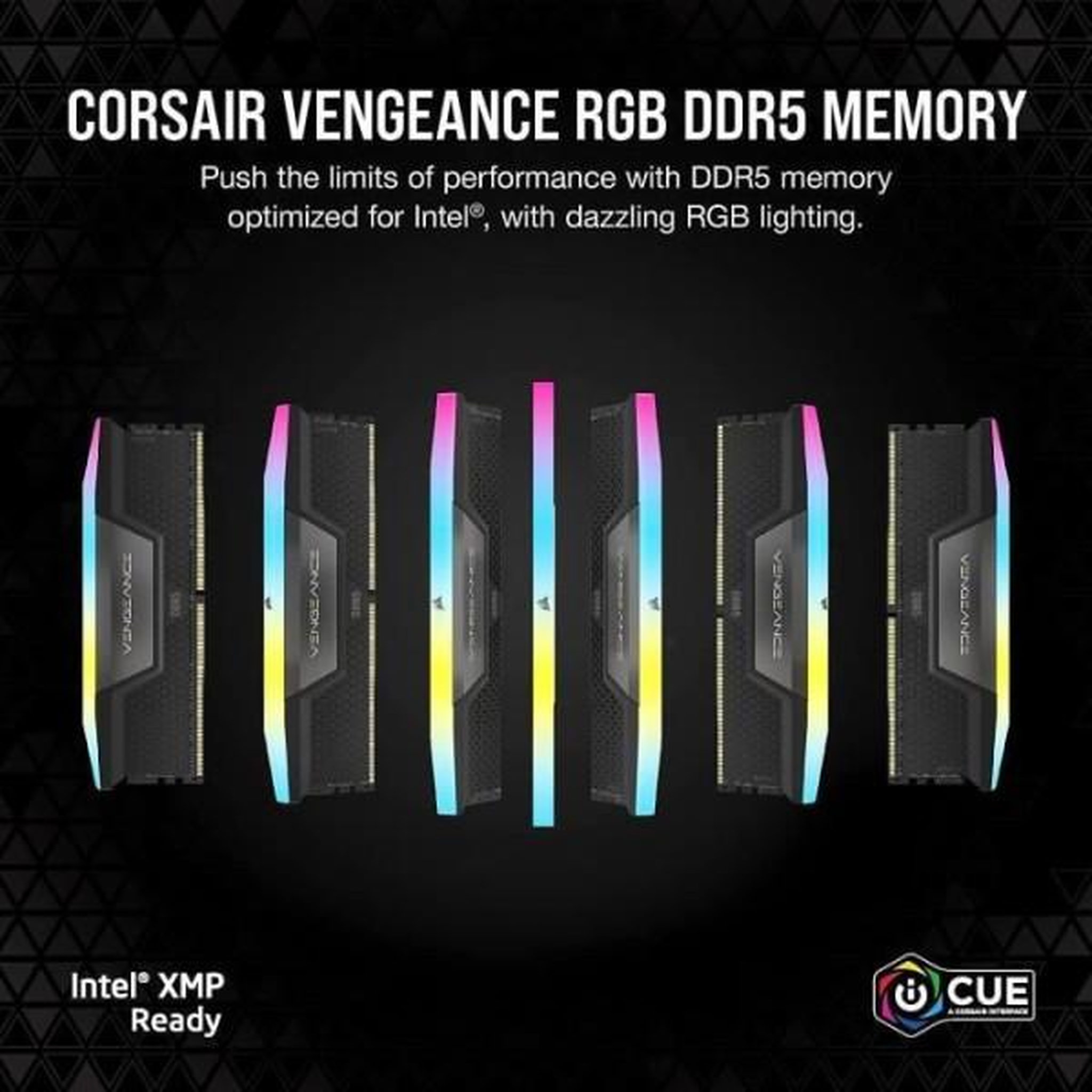 Voir la diapositive 2 : Corsair Mémoire ram - corsair - vengeance rgb ddr5 ram 64go (2x32go) 6400mhz cl32 - noir