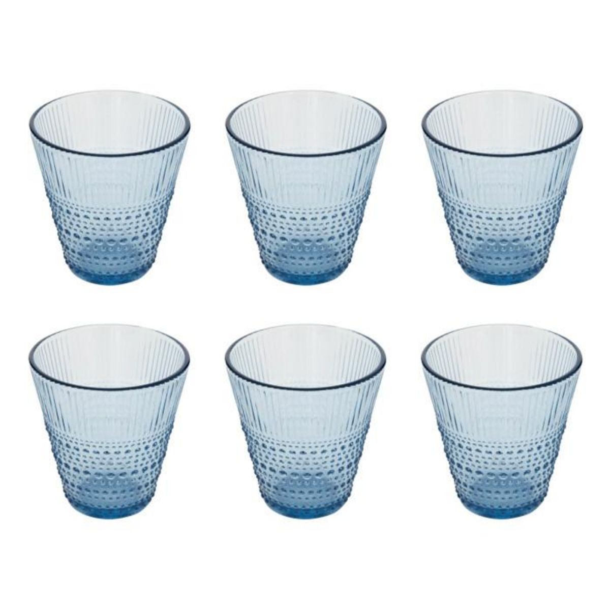 SECRET DE GOURMET Lot de 6 Gobelets Bas  Joa  27cl Bleu