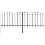 VIDAXL Cloture de jardin avec dessus en cerceau Acier 3,4 x 1,2 m Noir