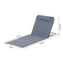 Voir la diapositive 3 : OUTSUNNY Lot de 2 tapis de plage rembourré - matelas de plage - nattes de plage - dossier inclinable multi-positions - sac transport inclus - métal polyester PE gris