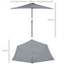 Voir la diapositive 3 : OUTSUNNY Demi parasol, parasol de balcon 5 entretoises métal polyester 2,69L x 1,38l x 2,36H m gris