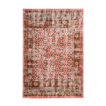 Paris Prix Tapis Antique Floral à Poils Courts  Ariya  Rouge. Coloris disponibles : Rouge
