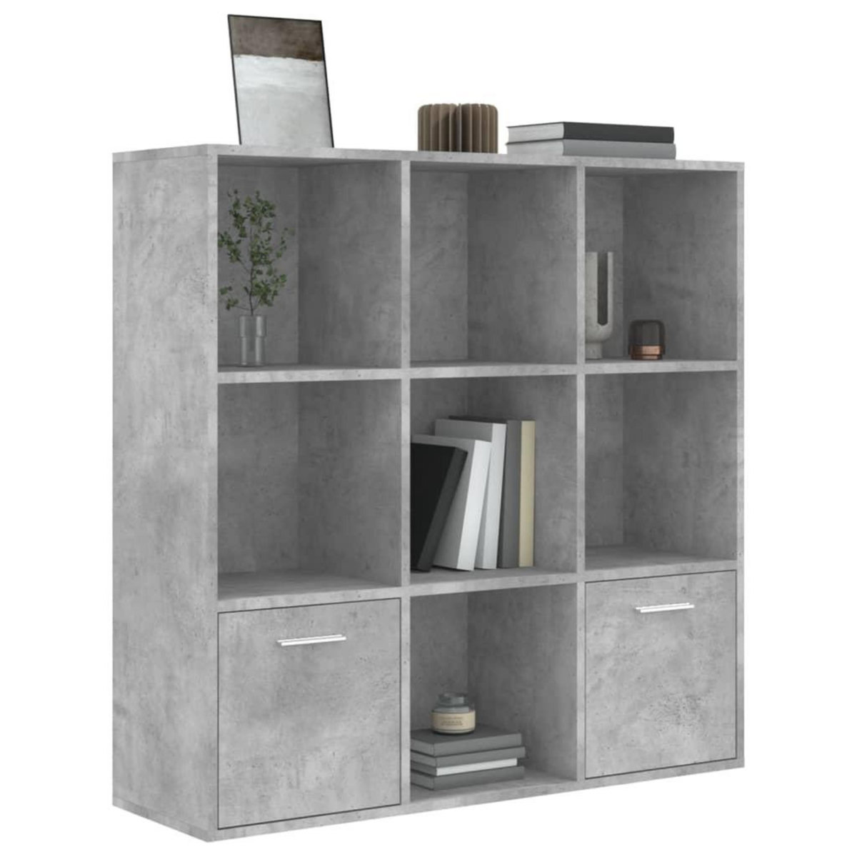VIDAXL Bibliotheque Gris beton 98x30x98 cm Bois d'ingenierie