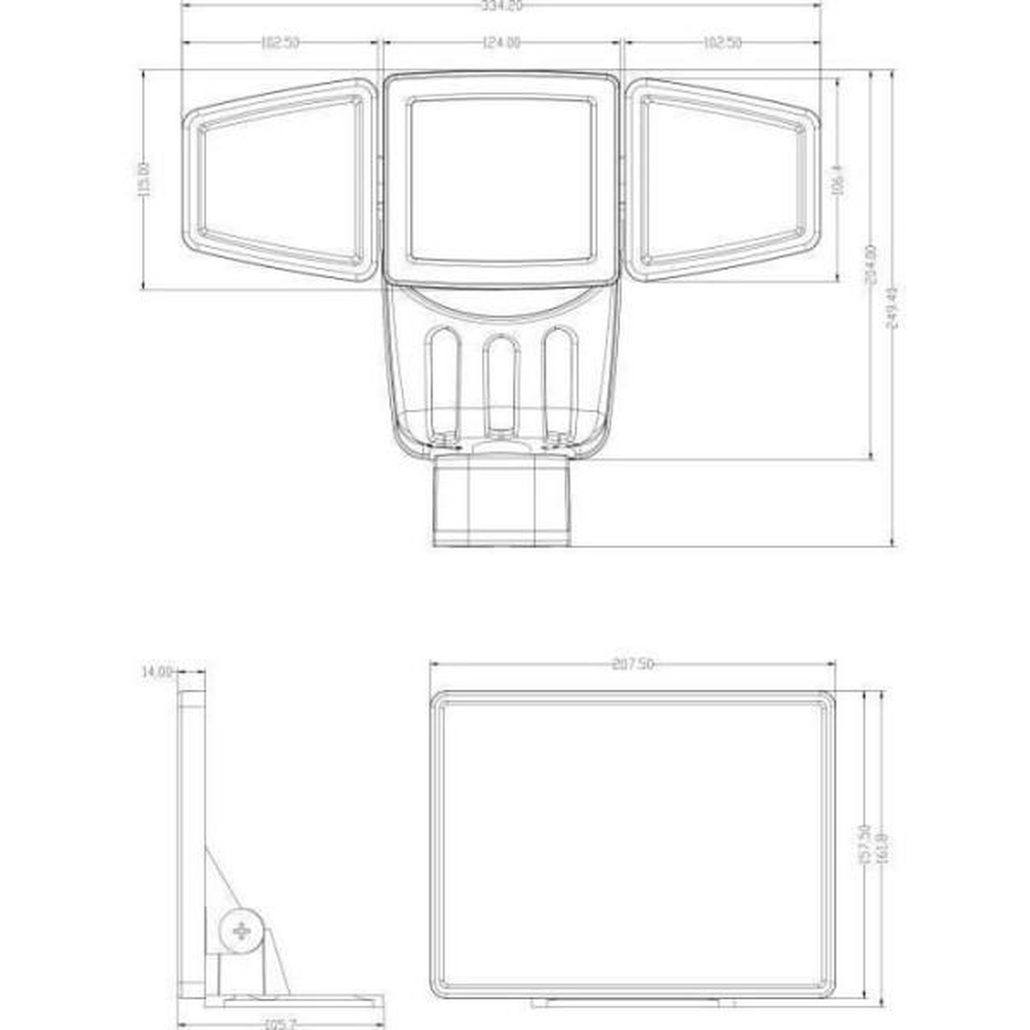 Voir la diapositive 3 : Galix Projecteur Solaire 3 Tetes GALIX G4442 - 1500 Lumens - 182 LED SMD - Mode AUTO ou Marche Forcée