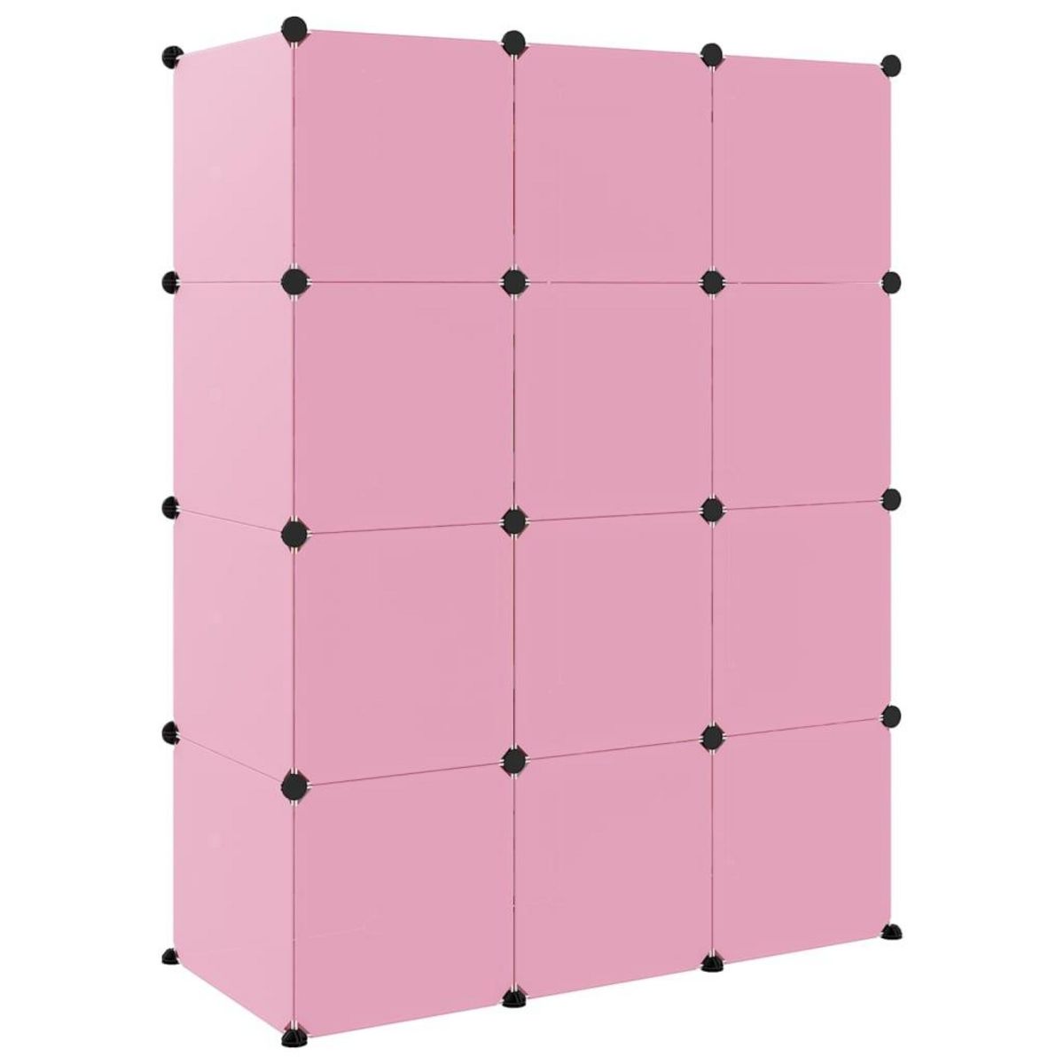 VIDAXL Armoire de rangement pour enfants avec 12 cubes Rose PP