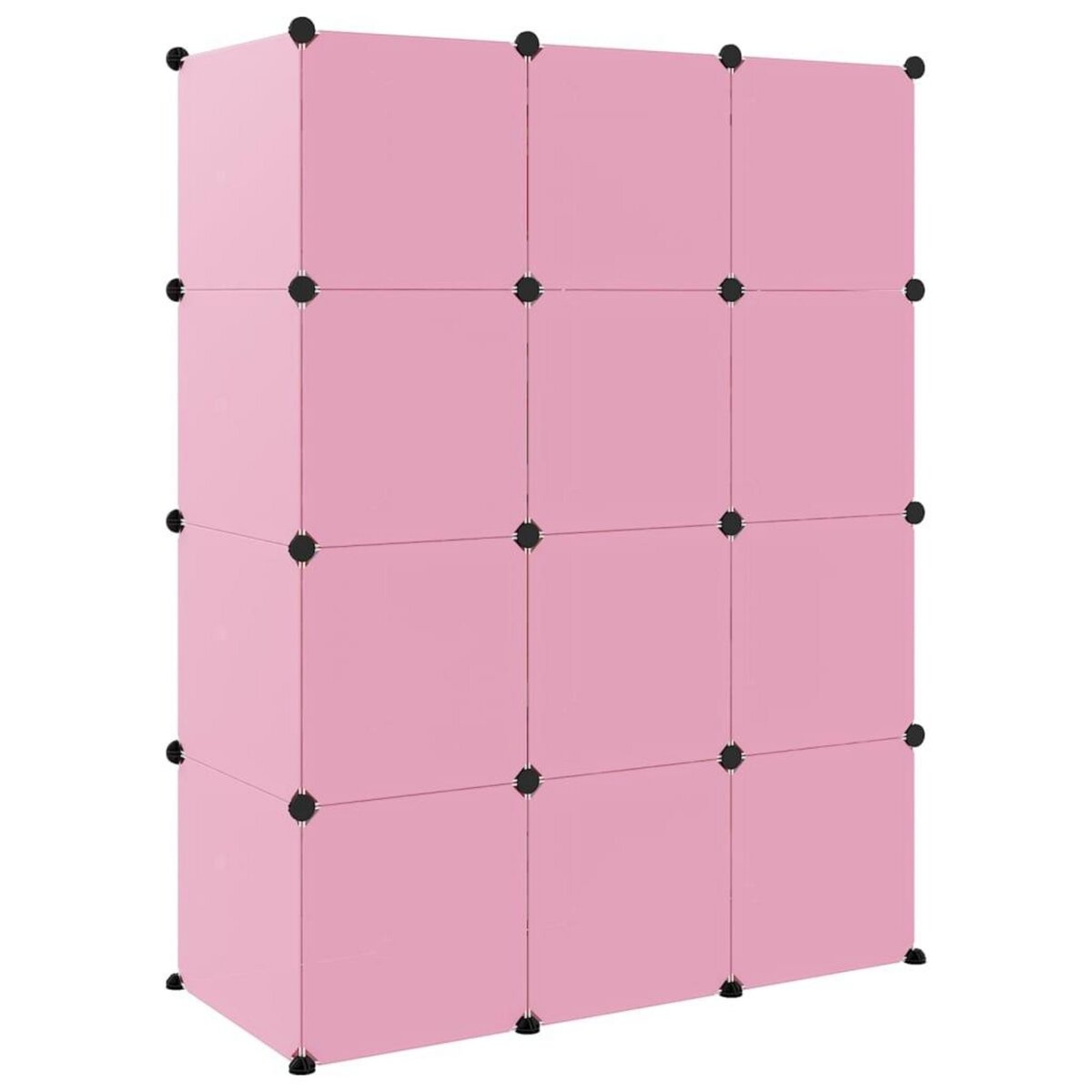 VIDAXL Armoire de rangement pour enfants avec 12 cubes Rose PP