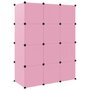 Voir la diapositive 5 : VIDAXL Armoire de rangement pour enfants avec 12 cubes Rose PP