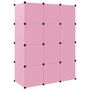 Voir la diapositive 5 : VIDAXL Armoire de rangement pour enfants avec 12 cubes Rose PP