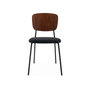 Voir la diapositive 6 : SWEEEK Lot de 2 chaises assise bouclette texturée noire. dossier bois de peuplier courbé. pieds en métal noir mat