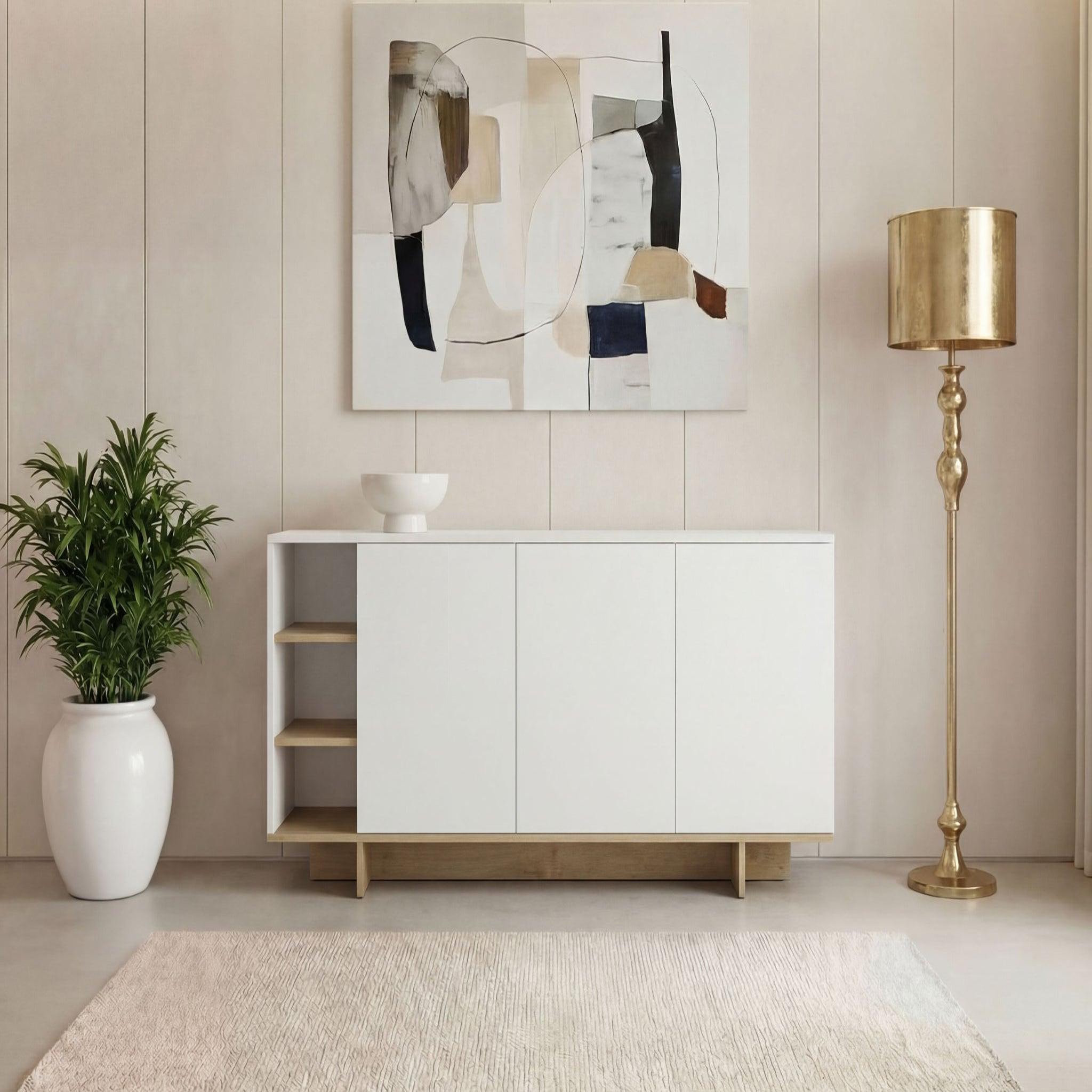 Voir la diapositive 2 : CASANOVA PARIS Calyo - buffet 3 portes 170cm en mélamine