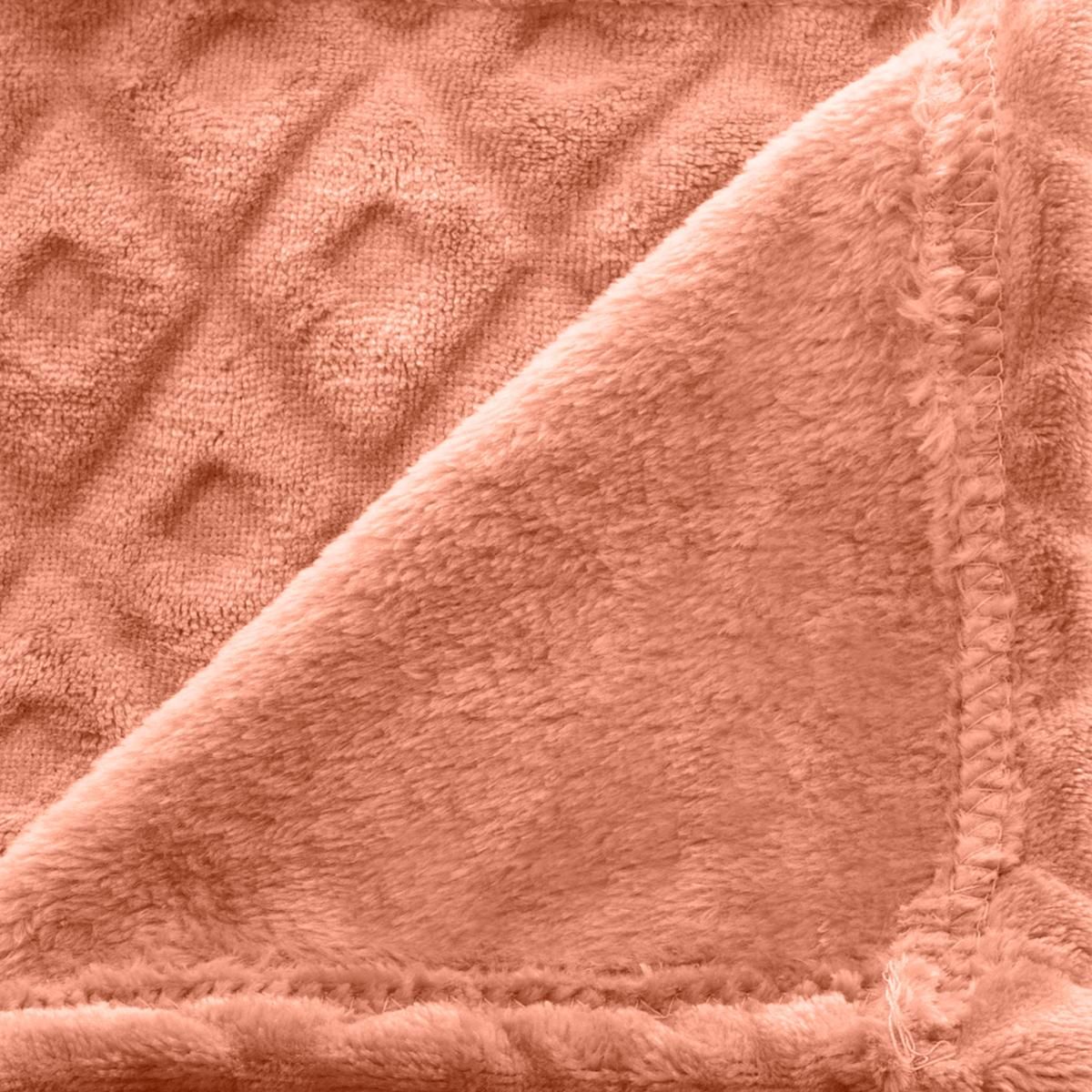 ATMOSPHERA Plaid uni ultra doux en polyester motifs losanges effet 3D