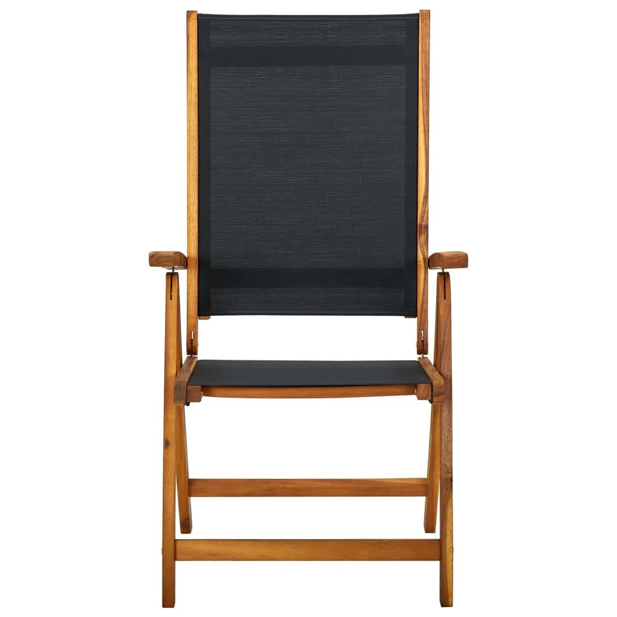 Voir la diapositive 3 : VIDAXL Chaises de jardin pliantes lot de 8 acacia massif et textilene