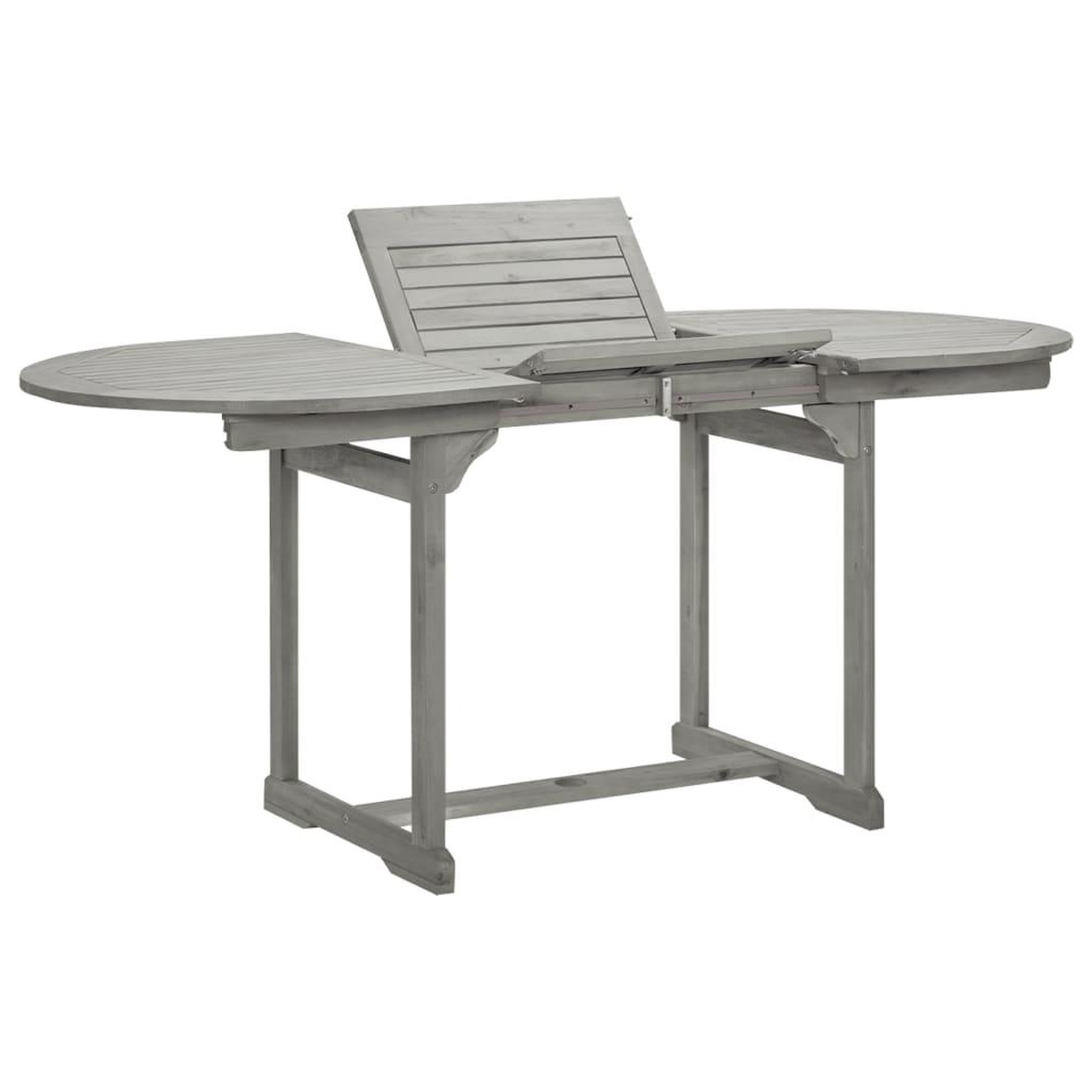 Voir la diapositive 1 : VIDAXL Table a dîner de jardin (120-170)x80x75 cm Bois d'acacia massif
