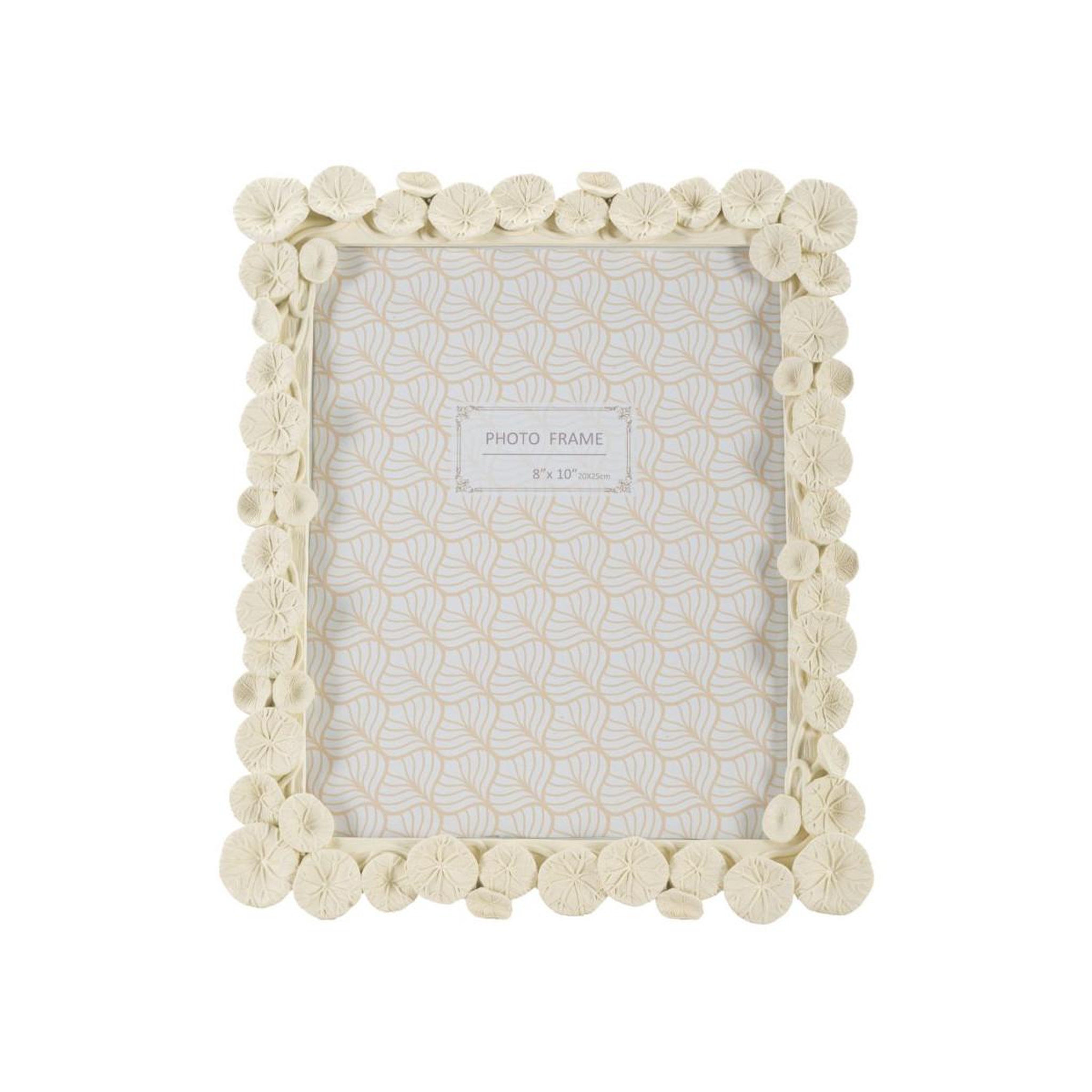 Voir la diapositive 2 : Paris Prix Cadre photo déco fleurs  lotus  20x25cm crème