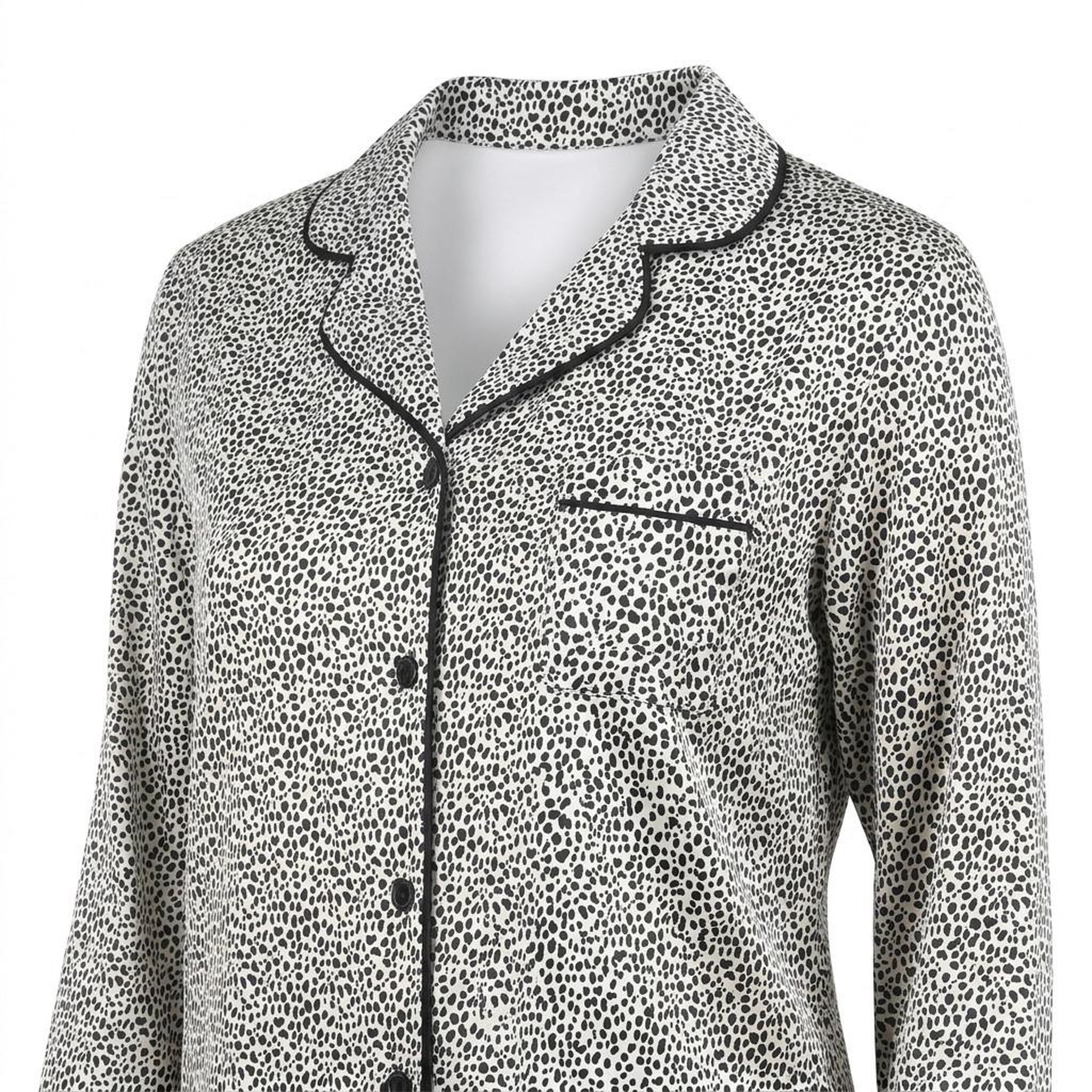 Voir la diapositive 3 : OZABI OZABI Pack 2 Pyjamas Femme Longs Satinés Imprimés, Col Chemise