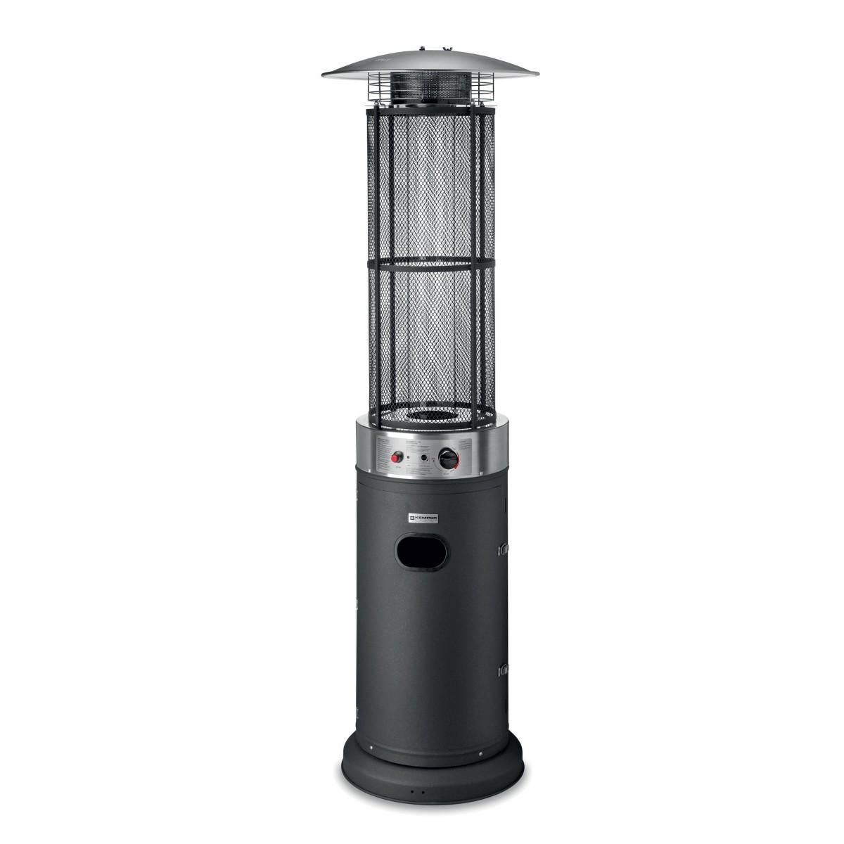 Kemper Parasol Chauffant Gaz 11KW Flamme vive 360° Allumage Piezo, Chauffage Extérieur de terrasse KEMPER