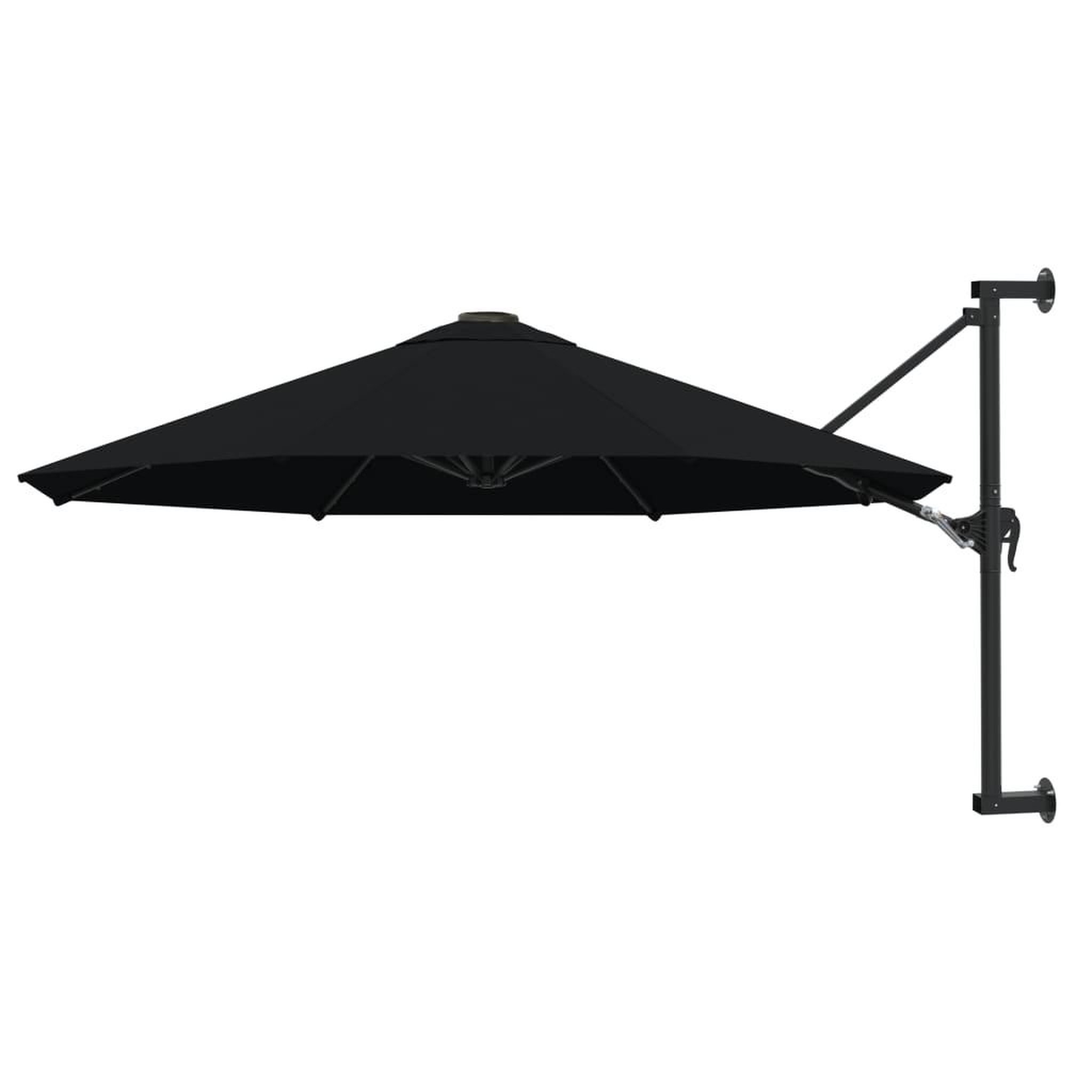 Voir la diapositive 1 : VIDAXL Parasol mural avec mat en metal 300 cm Noir