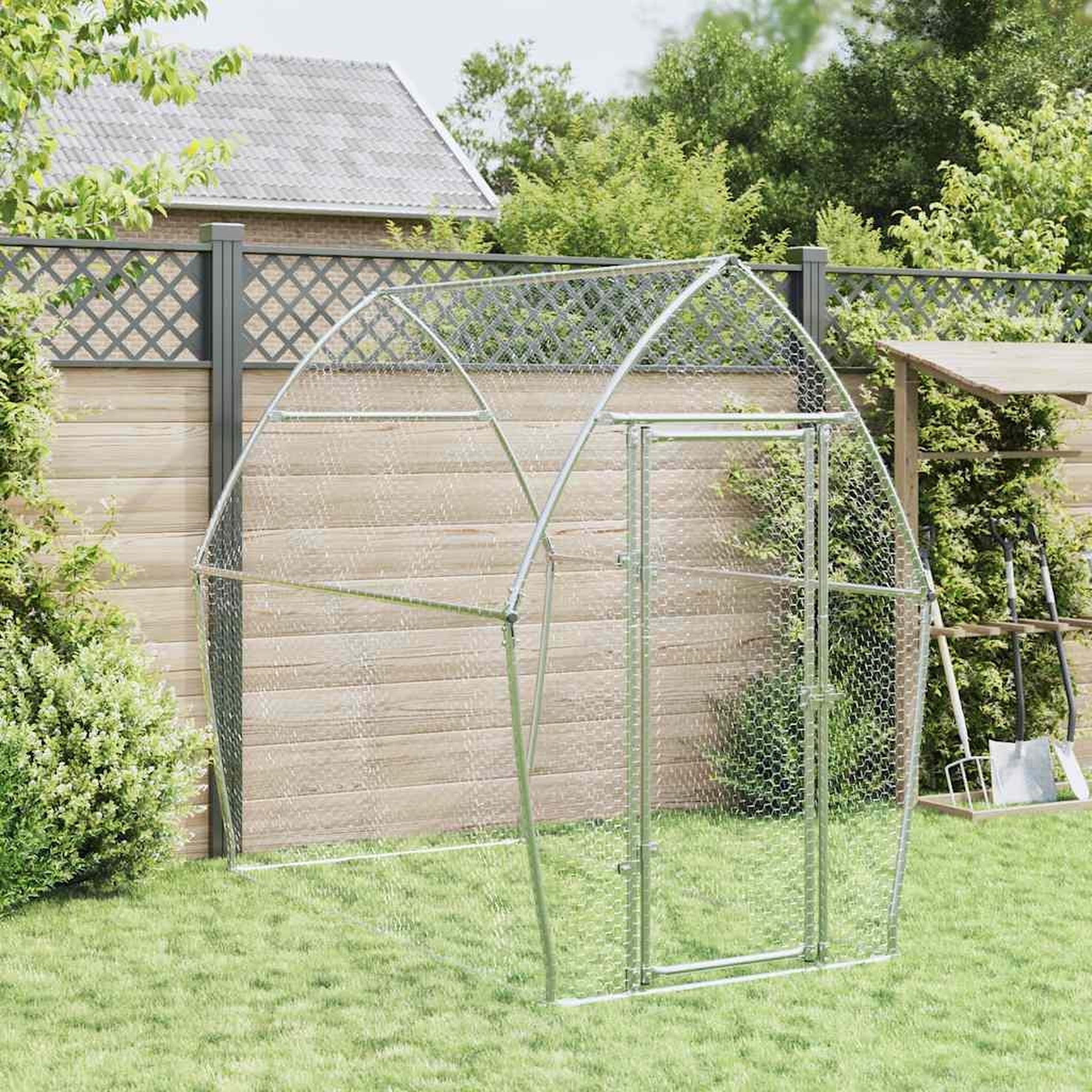 Voir la diapositive 3 : VIDAXL Cage pour poules argente 200x105x182 cm acier galvanise
