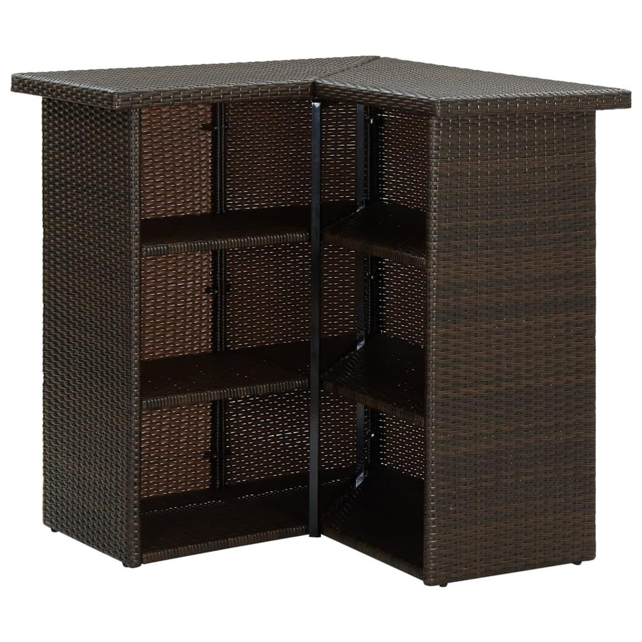 Voir la diapositive 4 : VIDAXL Table d'angle de bar Marron 100x50x105 cm Resine tressee