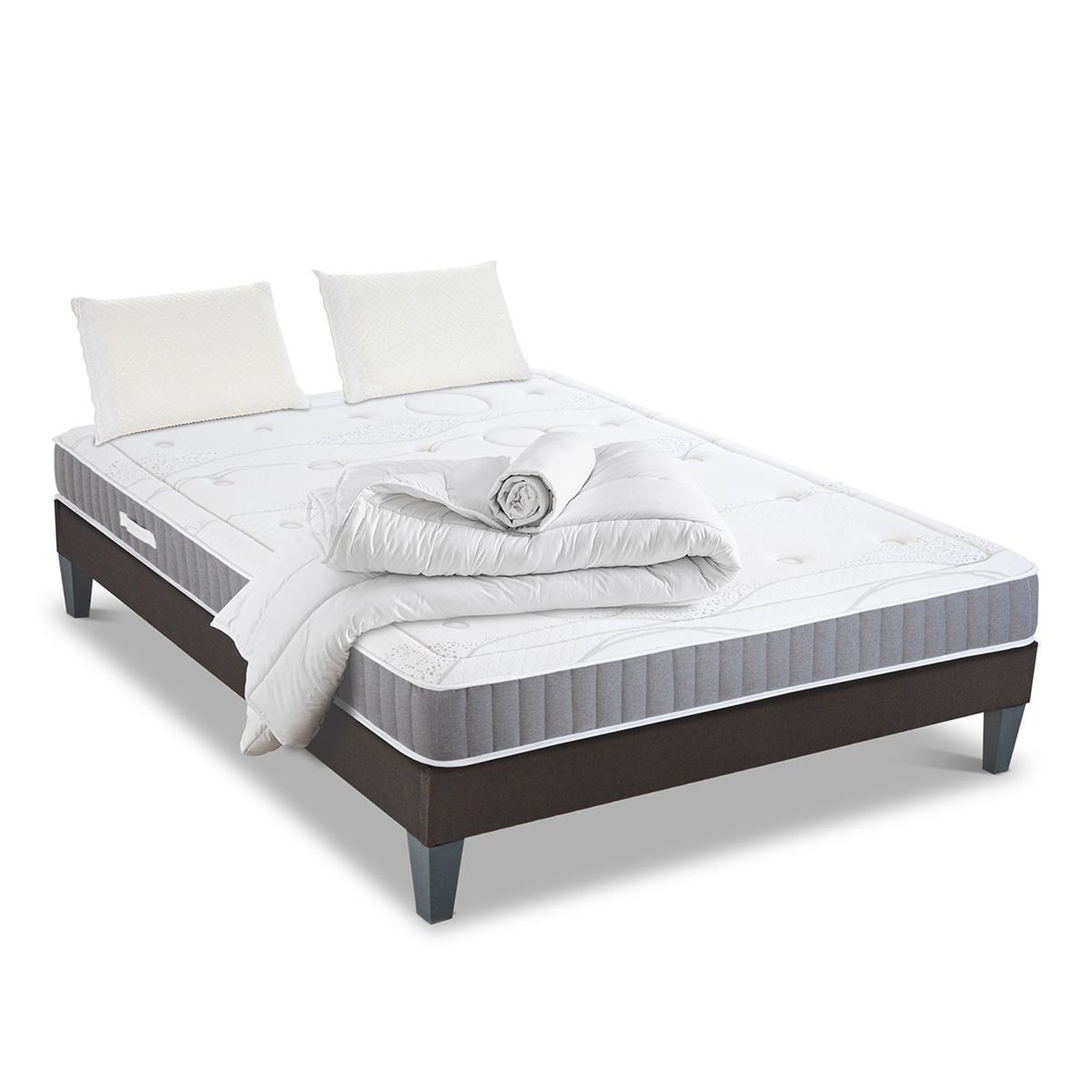 Voir la diapositive 3 : OLYMPE LITERIE Olympe literie | pack prêt à dormir intuition | matelas mémoire de forme + sommier bois + accessoires